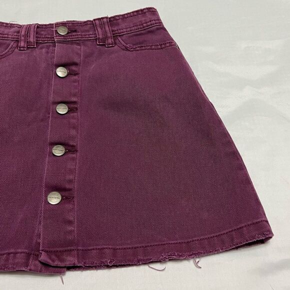 NXP Nena and Pasadena Denim Jean Skirt Purple Exposed Front Buttons Size XS - Picture 7 of 14